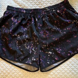 Champion Black Athletic Shorts with Purple and Orange Print